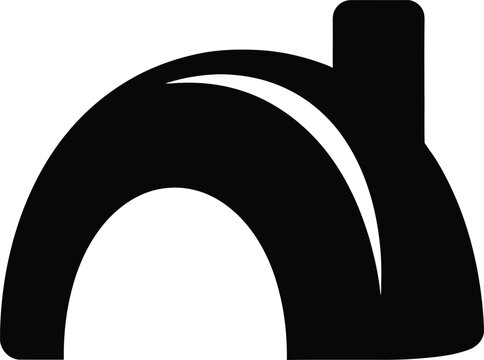 Silhouette design of simple domed shelter icon graphic symbol vector