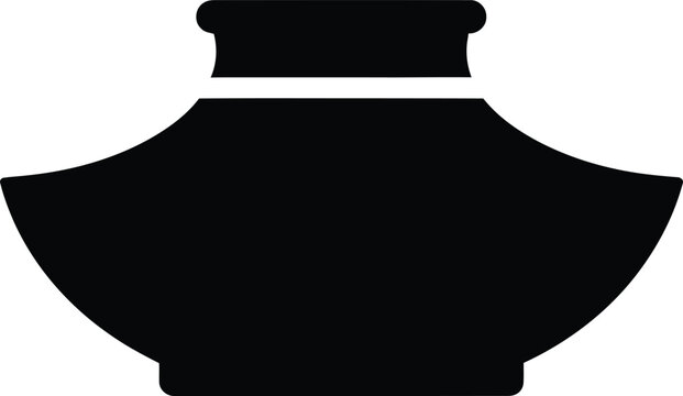 Silhouette design of simple traditional ceramic pottery vase icon vector