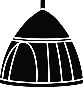 Silhouette design of traditional round tribal hut rustic home vector