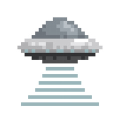 The symbol of pixel alien ship.  © designer_an