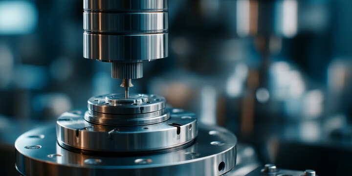 Close up of precision machining equipment in the automotive industry highlighting electrification technology