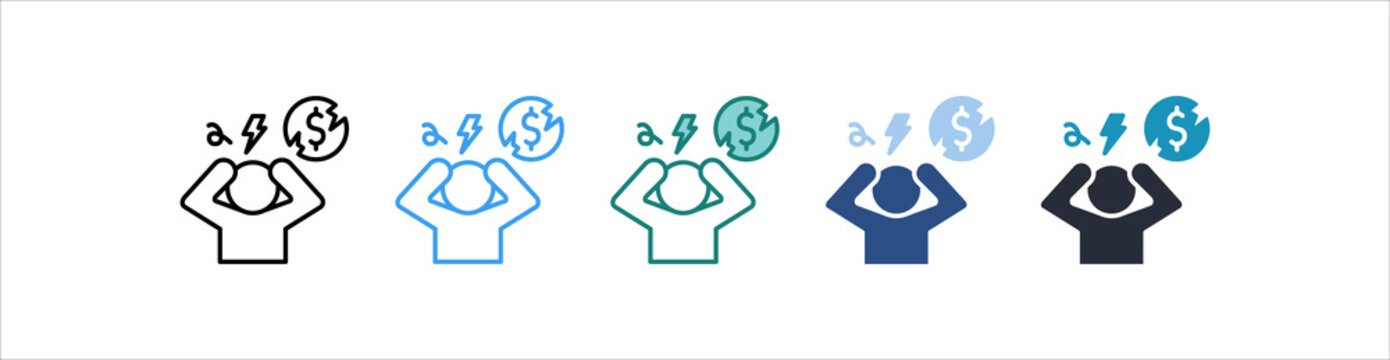 Insolvency Icon Set Multiple Style Collection