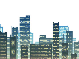 Fototapeta premium 高層ビルが立ち並ぶ都会のイラスト