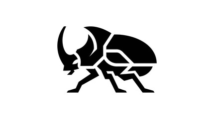 Black rhinoceros beetle silhouette icon vector art. © cuan