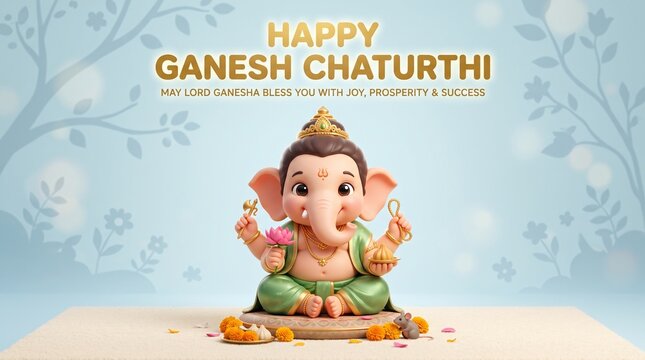 Lord Ganpati on Ganesh Chaturthi background. new orginal abstract vector illustration design background