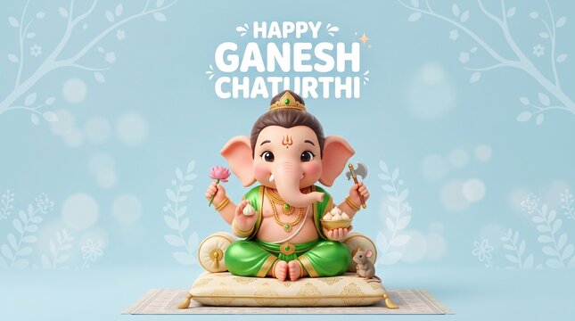 Lord Ganpati on Ganesh Chaturthi background. new orginal abstract vector illustration design background