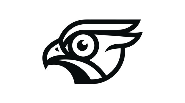 Stylized Falcon Head Logo Design Vector Art.