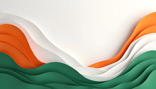 Orange and green color powder splash. Concept for India independence day, 15th of august.india watercolor celebration greeting social media banner design with print or hand-drawn and splash poster