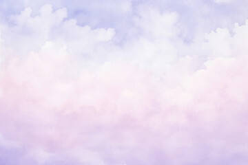 Fototapeta premium Dreamy pastel watercolor cloudscape png paint texture overlay, transparent background