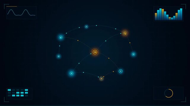 Global Supply Chain Logistics Heatmap Animation for Cargo Fleet Tracking and Transport HUD