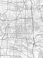 Obraz premium Foshan City Map. Minimalist black and white line art poster for printing, wallpaper, wall art, and map resources for home and office decor