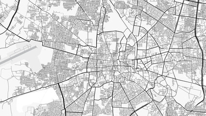 Fototapeta premium Indore City Map. Minimalist black and white line art poster for printing, wallpaper, wall art, and map resources for home and office decor