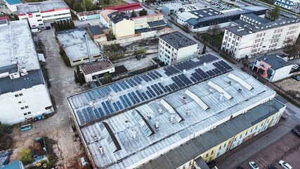 Fototapeta premium Solar power system on commercial building roof