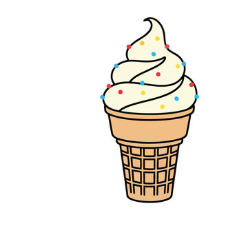 Soft serve ice cream cone with sprinkles