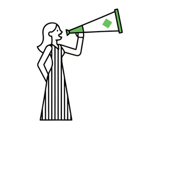 Woman with megaphone