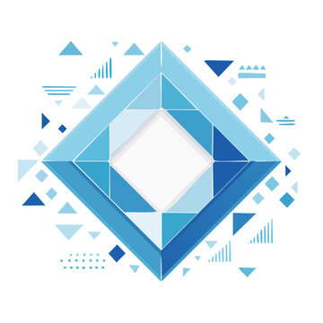 Abstract Geometric Diamond Pattern with Blue Shapes