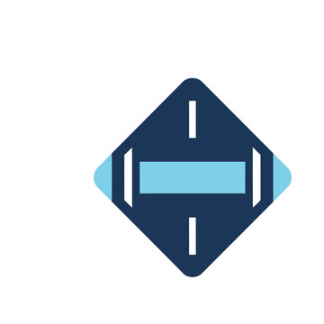 Abstract geometric shape with dark blue and light blue colors