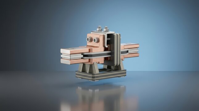 Busbar joint connector 3D render industrial conductor joining component for reliable power distribution and switchgear systems
