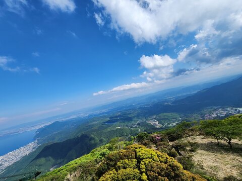 Beppu Bay, Mount Tsurumi in Beppu, Oita Prefecture, Japan