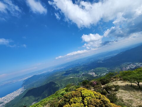 Beppu Bay, Mount Tsurumi in Beppu, Oita Prefecture, Japan