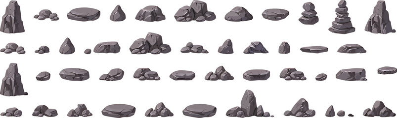 Rocks and Stones Game Asset Collection Set © MdJahangiralom
