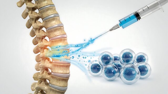 Medical spinal injection treatment for intervertebral disc regeneration