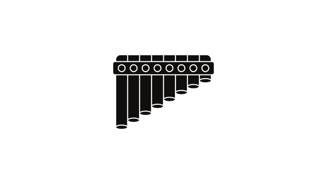 A minimalist black pan flute musical instrument icon