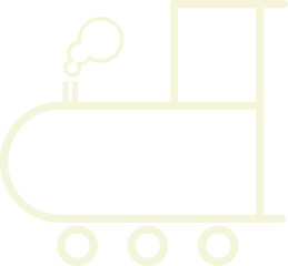 Beige Train Engine Icon Isolated on Transparent Background PNG Railway Vector Symbol © House of Designs