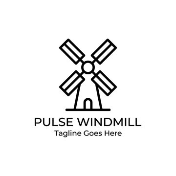 Clean windmill logo for renewable energy and agriculture brands.