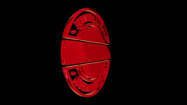 Red circular stamp badge with one hundred percent guarantee text isolated on black background