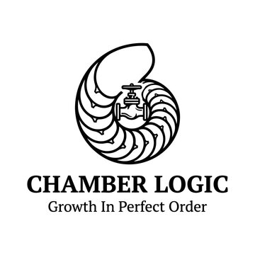 Creative fusion of a Fibonacci spiral shell and industrial plumbing valve for hydraulic or organic systems.