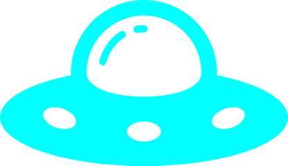 Aqua UFO Flying Saucer Alien Spaceship Icon Isolated on Transparent Background PNG Vector © House of Designs