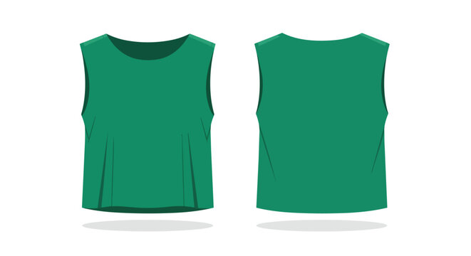 Green Sleeveless Top Template Front and Back View Blank Tank Top for Fashion Mockup Design and Apparel Presentation