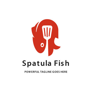 Fish Spatula Logo Design for Seafood Restaurant and Food Business