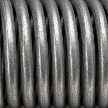 Coiled steel spring wire texture close up