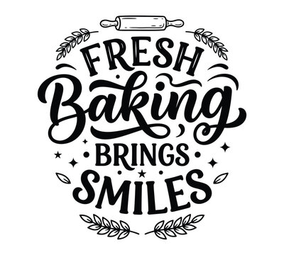Cooking and Bakery Typography Design For Kitchen Quotes
