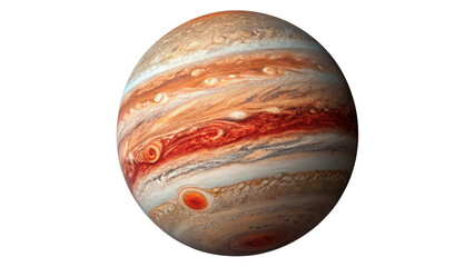 Realistic view of astronomical Jupiter gas giant planet isolated on transparent background © Olga