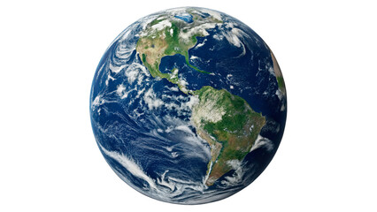 Realistic view of planet Earth globe showing America isolated on transparent background © Olga