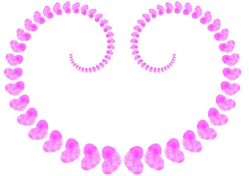 Double spirale de c&oelig;urs roses