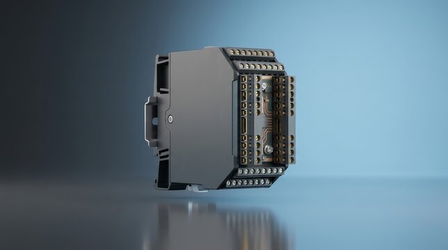 Signal isolator 3D render industrial electrical isolation device for reliable signal protection automation and control systems