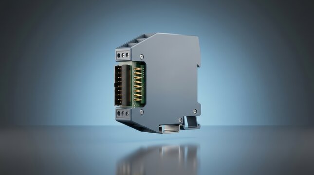 Analog isolator 3D render industrial signal isolation module for process control instrumentation and electrical protection systems