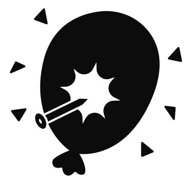 Black Silhouette Popping Balloon Contest Icon