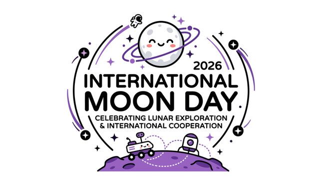 International Moon Day 2026 Logo: Lunar Exploration & Cooperation