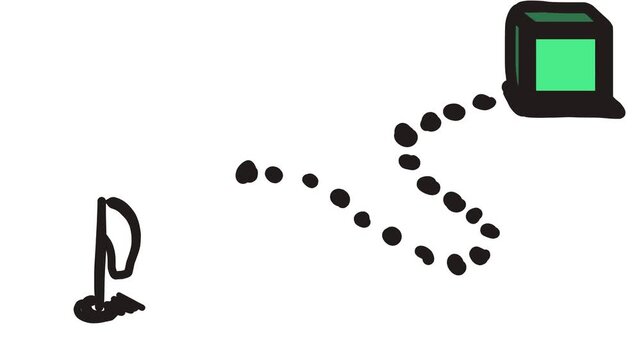 From the starting point, a cube-shaped dot marks the entire route. A flag is raised at the finish line.