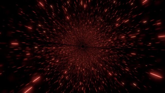 3D loop with flying sparks and speed lines, viewed from a tunnel perspective
