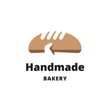 Handmade Bakery Logo with Artisan Bread Icon and Bold Typography