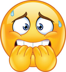 Obraz na płótnie Canvas Nervous nail biting emoji emoticon