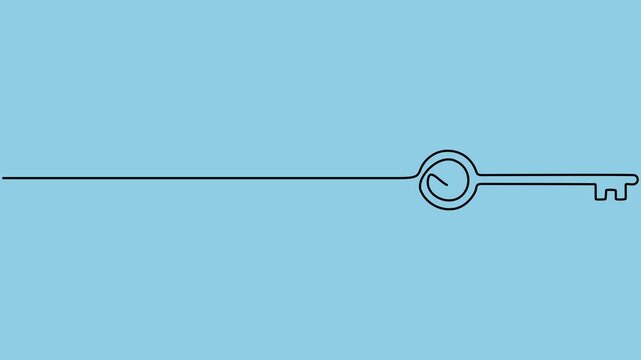 key isolated on white background, Self animated continuous one line drawing of a set of keys. Full length single line art animation, Video. animation for security and access concepts. Minimalist, pro.