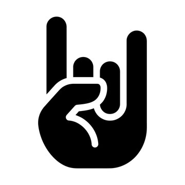 rock on gesture glyph icon