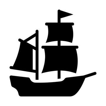 sailing ship glyph icon